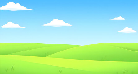 Obraz premium landscape, meadow, grassland, greenfield, field, pasture, lawn, nature, scenery, countryside, rural, outdoor, horizon, plains, farmland, sky, bluesky, clouds, cloudscape, daylight, sunshine, sunny, br