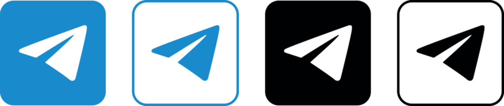 telegram logo icons set. telegram logo transparent png. telegram icon vector.
