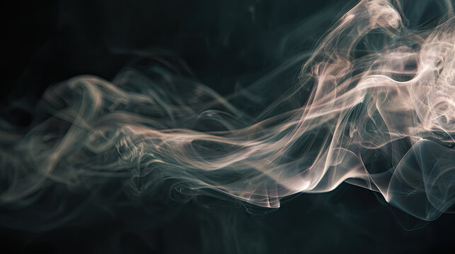 Smoke trails form with varying motion densities concept. Soft wisps of smoke gracefully dance in the air.