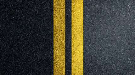 Asphalt Road with Double Yellow Lane Lines street surface