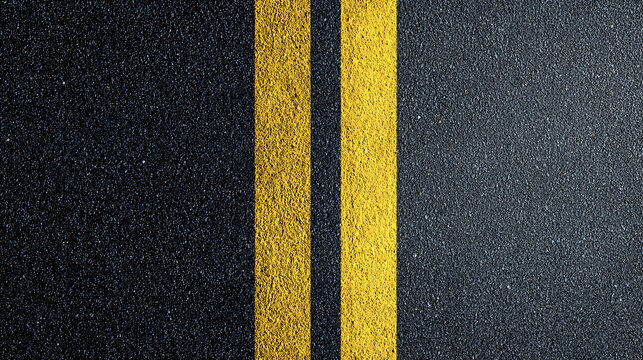 Asphalt Road with Double Yellow Lane Lines street surface