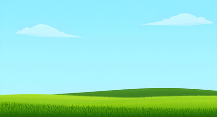 Fototapeta premium landscape, grassland, meadow, green, field, pasture, lawn, nature, scenery, countryside, rural, outdoor, horizon, plains, farmland, sky, bluesky, clouds, cloudscape, daylight, sunshine, sunny, bright,