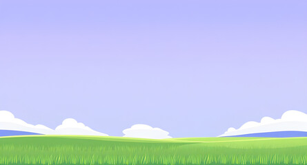 Obraz premium landscape, nature, field, grass, green, meadow, pasture, plain, countryside, rural, outdoor, scenery, horizon, farmland, sky, blue, clouds, cloudscape, daylight, sunlight, sunny, bright, fresh, calm, 