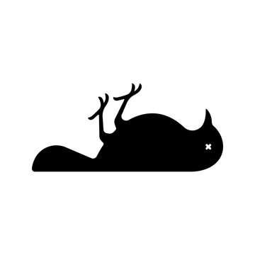 Simple dead bird icon isolated on white background.