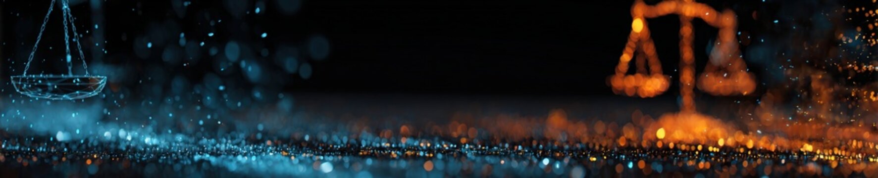 Balance and justice depicted in artistic illustration. Depicting a scene of abstract balance, with scales of justice and contrasting colors. ..Created with Generative AI, not depicting real subjects.