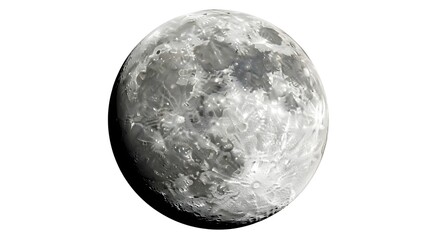 Full Moon Detailed Surface Isolated on White © arazka