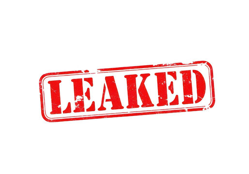 A red leaked stamp isolated on transparent background