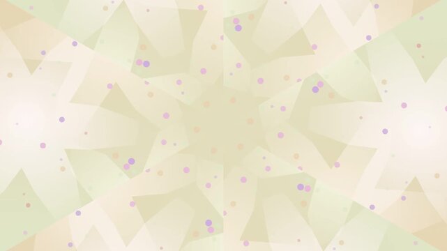 A serene floral pattern with pastel shades and delicate purple dots, viewed from directly above, showcasing a calming graphic design