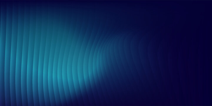 Top Futuristic neon texture with vibrant shades of blue wavy gradient and bright smooth fluted vertical lines. waves lines