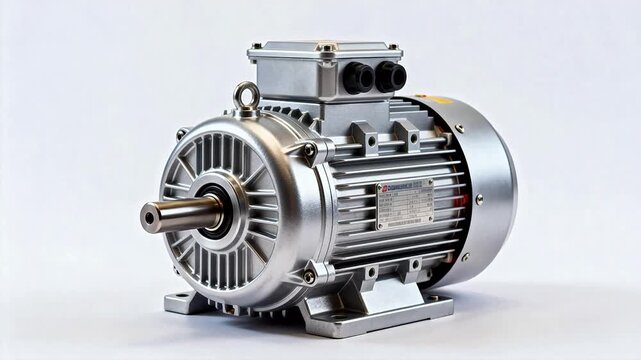Silver industrial electric motor