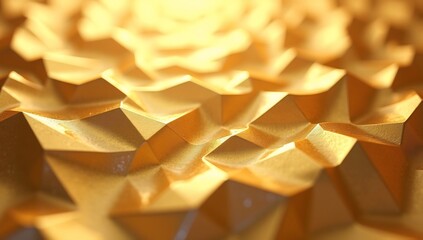 Obraz premium Abstract Golden Geometric Pattern: A Detailed Close-Up of Textured Surfaces.