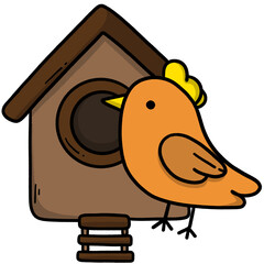 Birdhouse with Bird