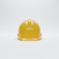 Realistic yellow construction helmet perfectly centered