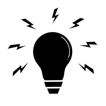 Light bulp sillhouette icon vector,black light bulp icon vector, light bulp black image,ligh bulp icon on black and white image, light bulp sillhouette icon stock illustration 
