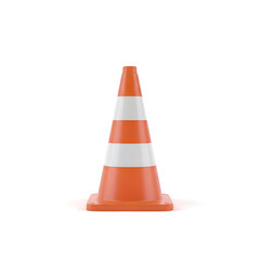 Realistic orange traffic cone centered in the frame, soft studio lighting