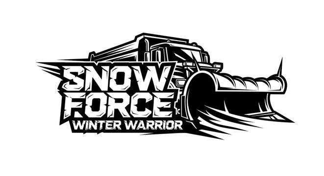 Snow Force Winter Warrior Truck Snowplow Logo Graphic