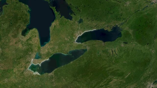 Lake Erie And Ontario Map Animation