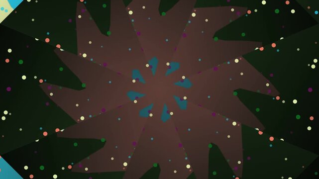 A stylized illustration of a starburst pattern surrounded by floating particles in a dark environment, viewed from a straightforward angle