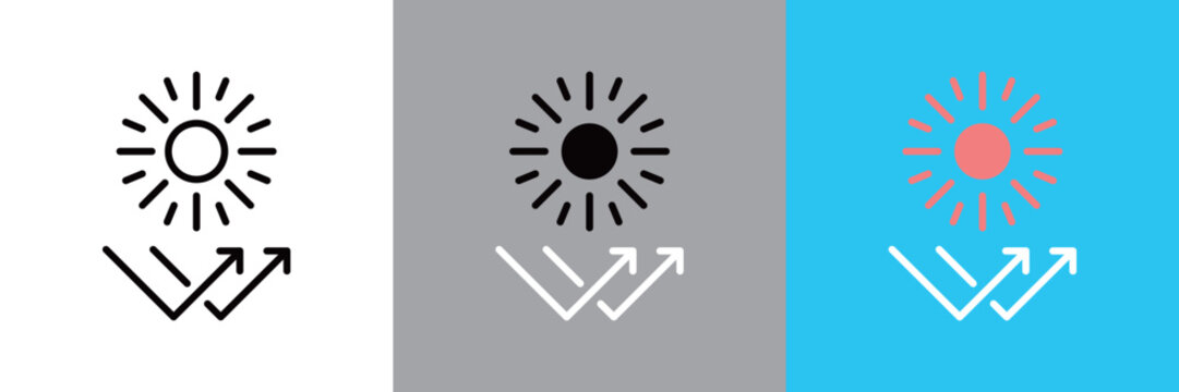 太陽の紫外線のアイコン