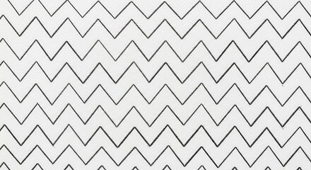 Hand drawn black zigzag pattern repeats across a textured white background surface