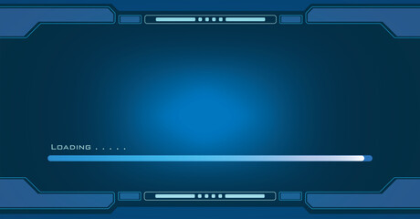 Digital HUD Loading Screen Blue Gradient Vector