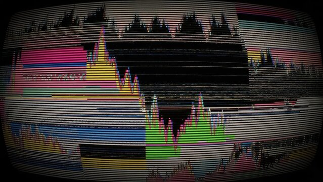 Abstract disrupted digital pattern with vibrant lines and glitch effects illustration