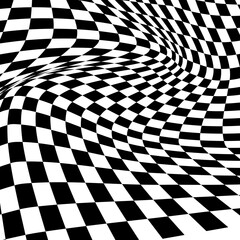 Y2k Retro Brutalism Wavy Checkered Pattern Element