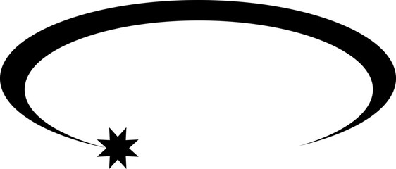 Y2k Retro Brutalism Aesthetic Sparkle Star Orbit Element © Monsters Visual