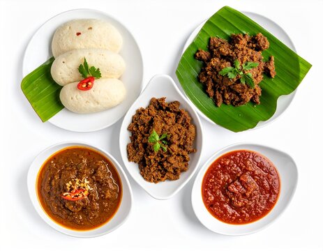 Rendang, lemang, and sambal