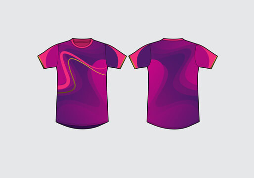 Vibrant Purple and Magenta Abstract Swirl T-Shirt Design Template