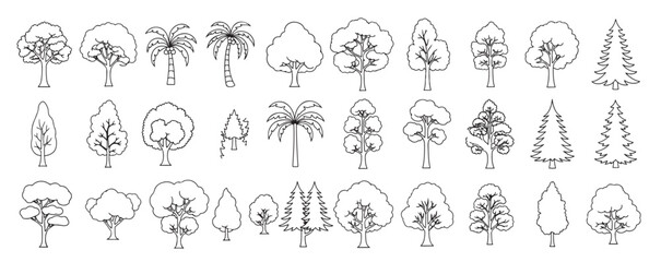  tree silhouette elements variety of palm pine © Odb