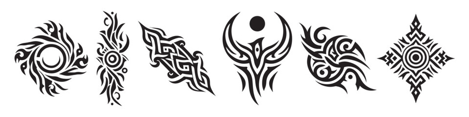 tribal tattoo design vector art illustration