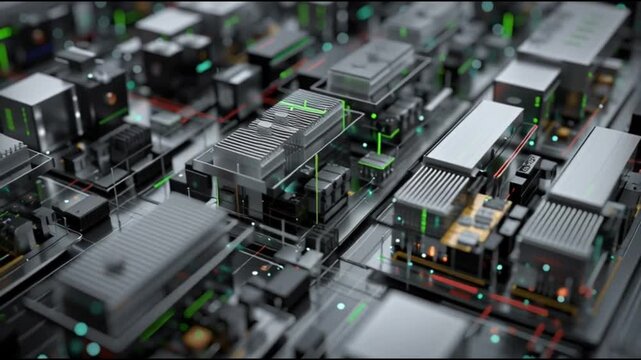 Hyperscale cloud infrastructure architecture. Data-center architecture. Computing architecture. Digital network architecture. A close-up view of modern computer circuit boards and components.
