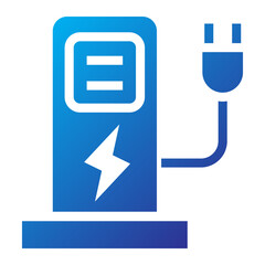 Obraz premium EV Charging Station Gradient Icon