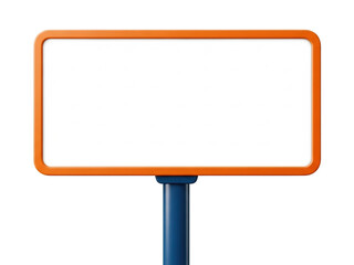 Fototapeta premium A blank orange and blue sign on a white background isolated on transparent background