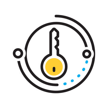 Vector multi color icon for Key