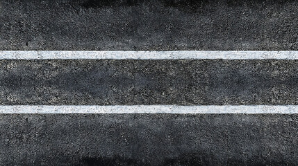 Fototapeta premium Smooth Asphalt Road Surface with Three Parallel White Lane Lines