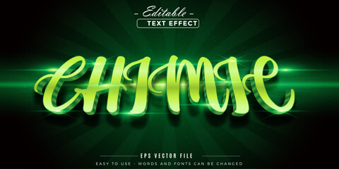 Green chimic text, editable text effect.