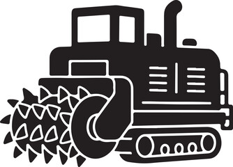  Ice Breaker Machine icon in silhouette on white background