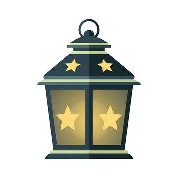 Vintage lantern with star design elements.