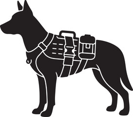 Military Tactical Dog Belt icon in silhouette on white background.