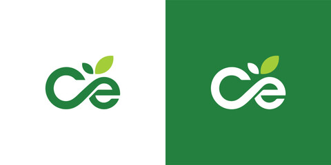 Modern Letter C E Eco Infinity Logo Template for Sustainable and Environmental Branding © Veclotus