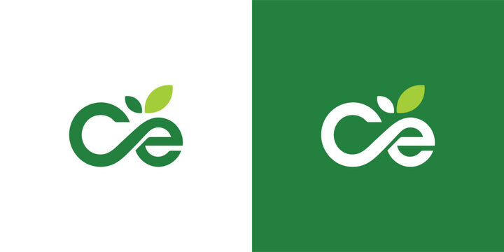 Modern Letter C E Eco Infinity Logo Template for Sustainable and Environmental Branding