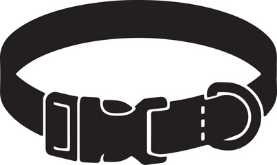 Nylon Adjustable Collar icon in silhouette on white background.