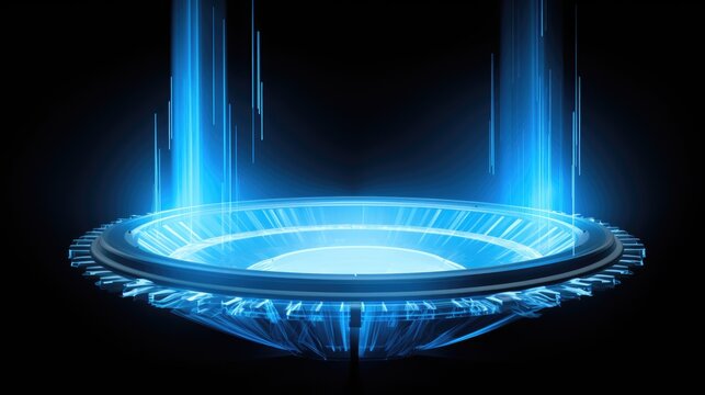 Spot light for holographic hud circle with blue shining from bottom