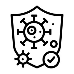 Obraz premium virus protection icon line