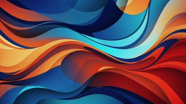 Abstract colorful background featuring blue vector waves and fluid curves in a motion flow design for a modern business wallpaper backdrop