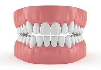 Obraz premium Realistic three dimensional model illustrates both upper and lower human dental arches