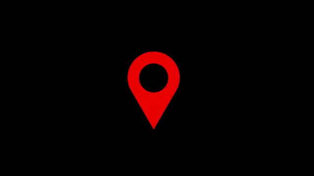 Localization mark on black background. Suitable for illustrations, presentations, web design, and locationbased content creation. Ideal for maps.