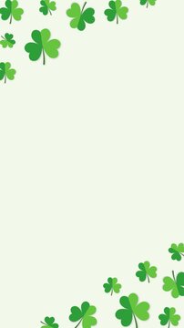 Green shamrock corner frame background with copy space for St. Patrick's Day.